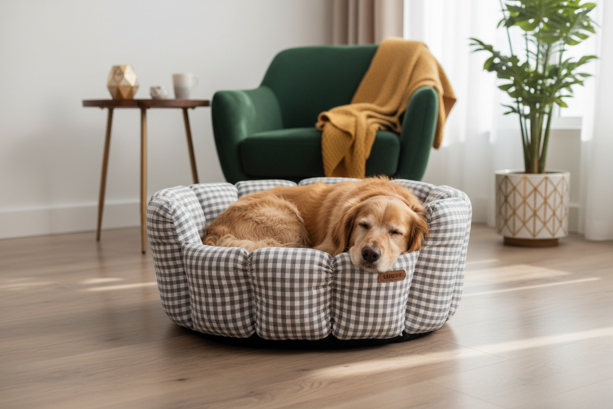 Plaid Pet Bed For All Seasons Lifestyle